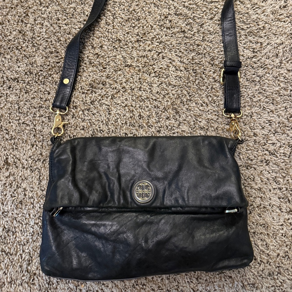 Black Leather Crossbody Bag